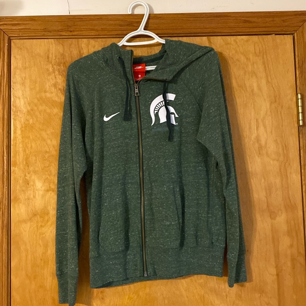 Women's Nike Green Michigan State Spartans Gym Vintage Full-Zip Hoodie